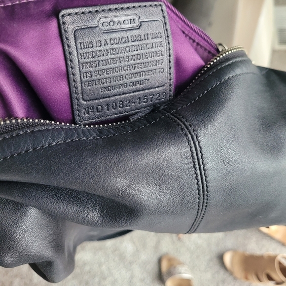 COACH Hobo Style Soft Black Leather Shoulder Bag - Picture 10 of 12